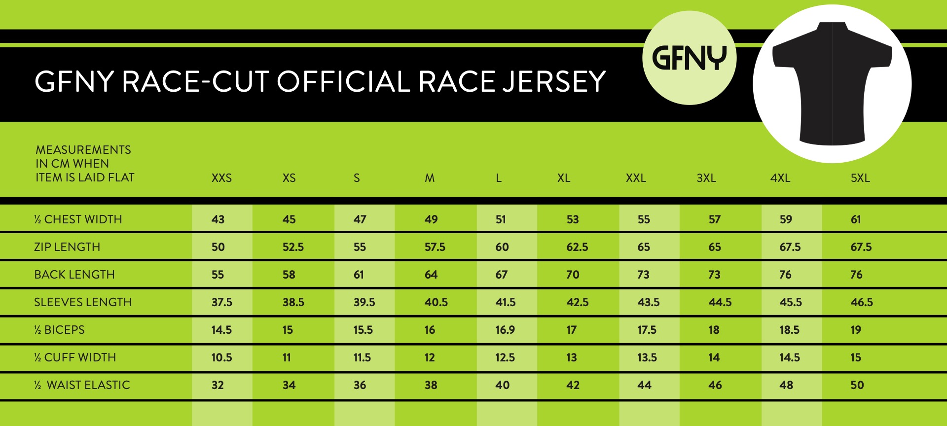 Jersey Size Chart